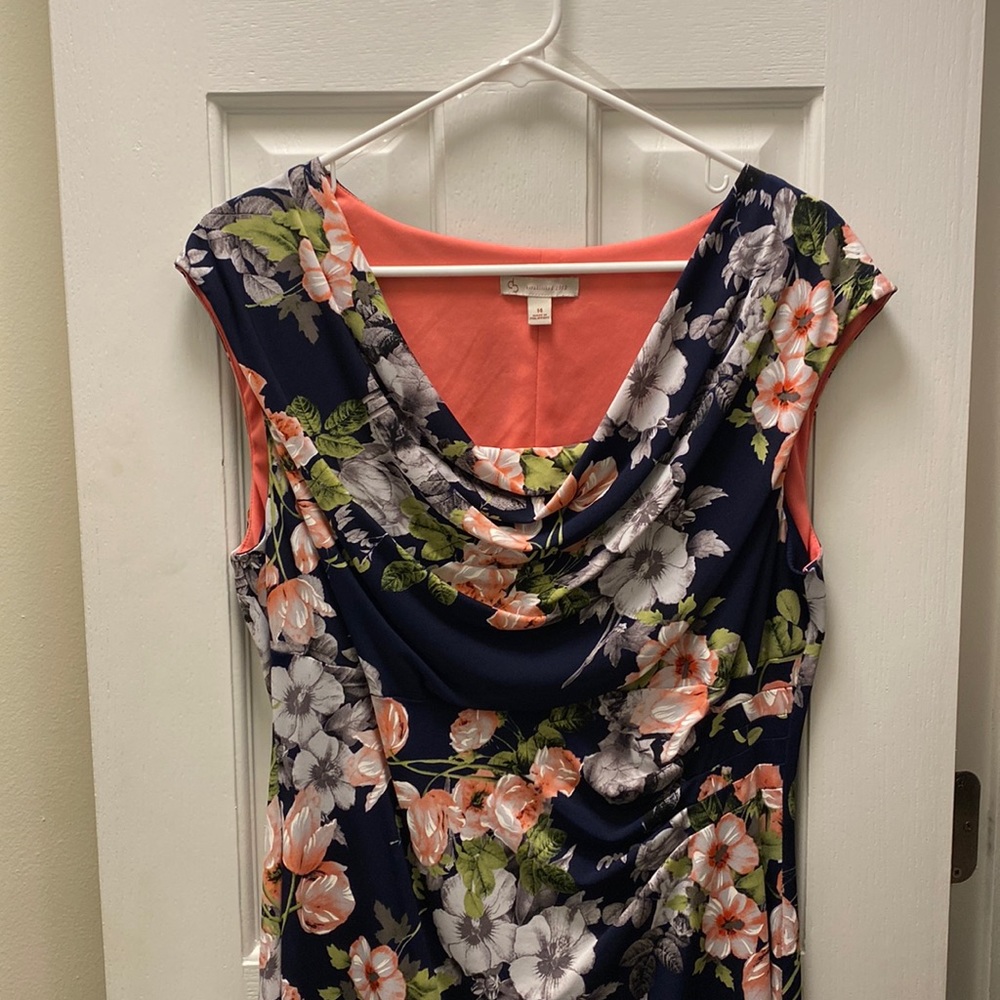 Cap Sleeve Cowl Neck Midi Dress